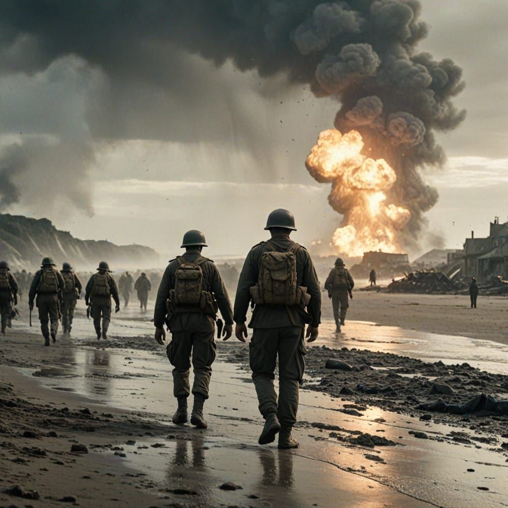 D-Day Storming of Normandy Beach