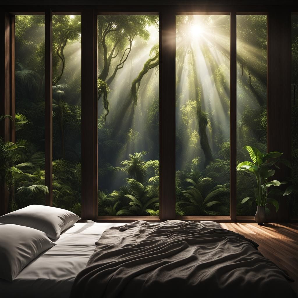 Rainforest View Bedroom with Heavenly Sunshine