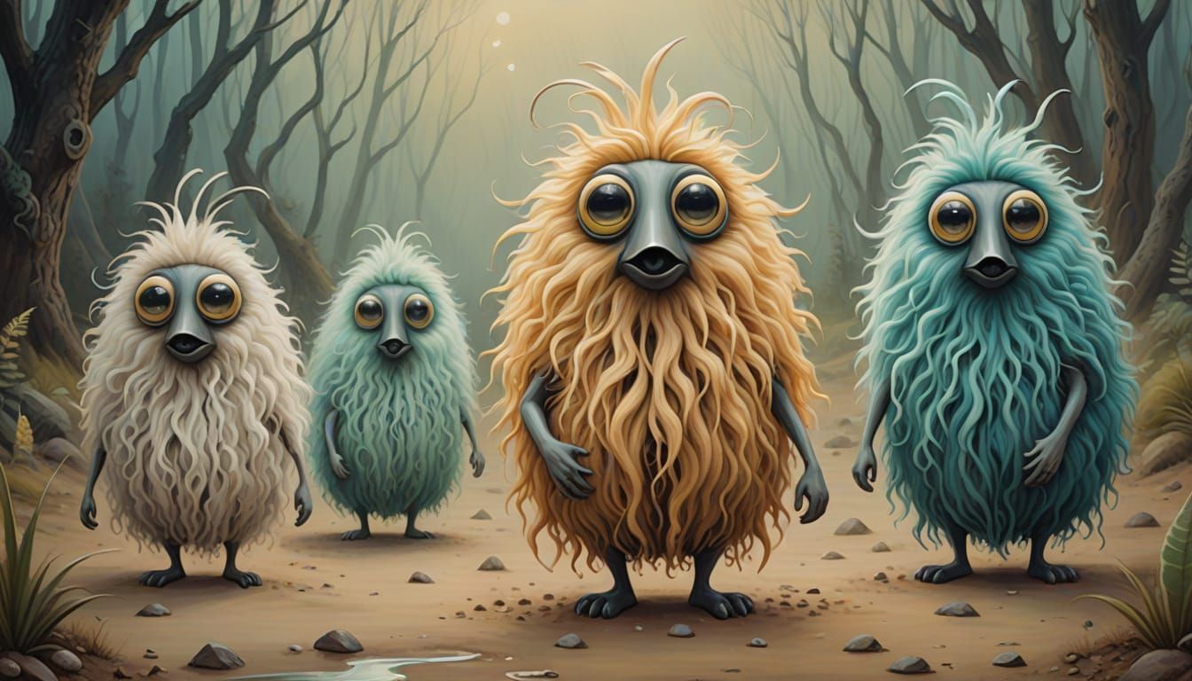 Surreal Whimsical Painting of a Fantastical Creature