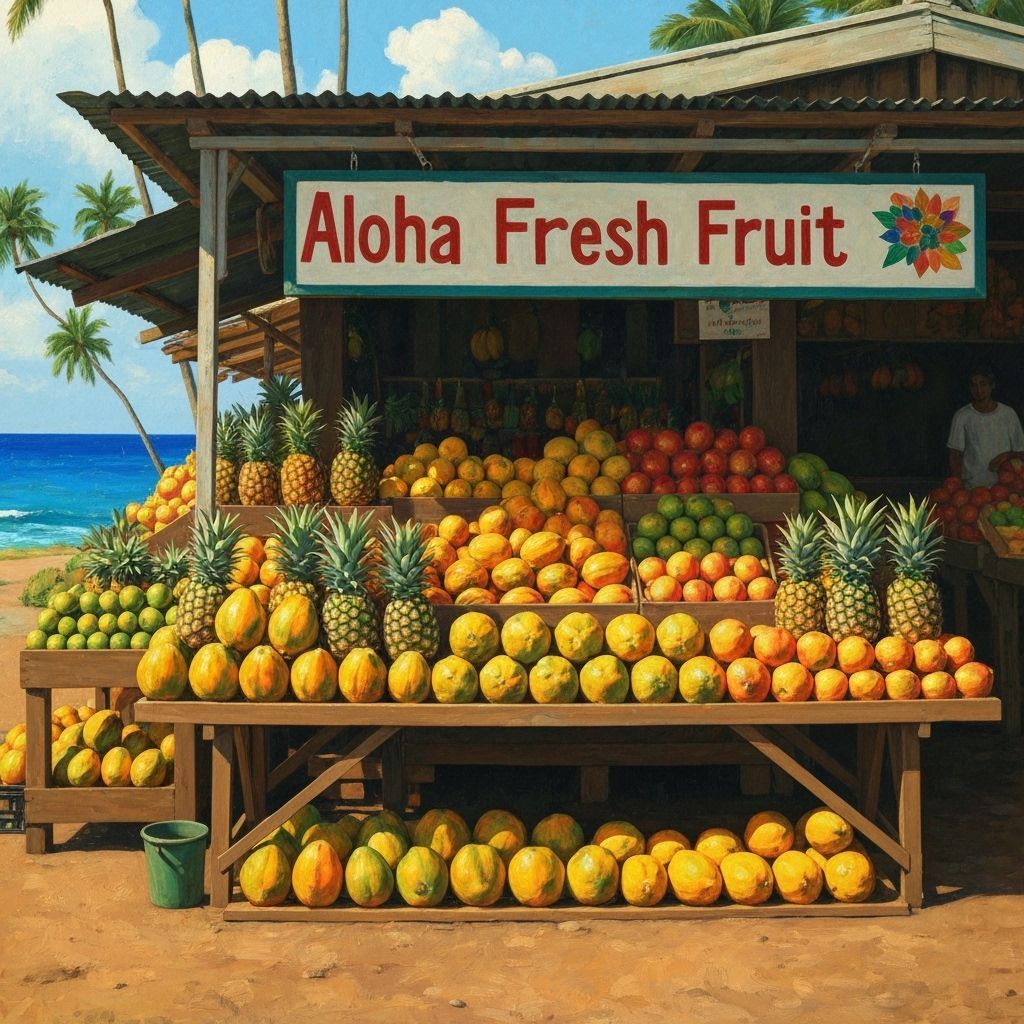 Hawaii Fruit Stand in Gauguin Style