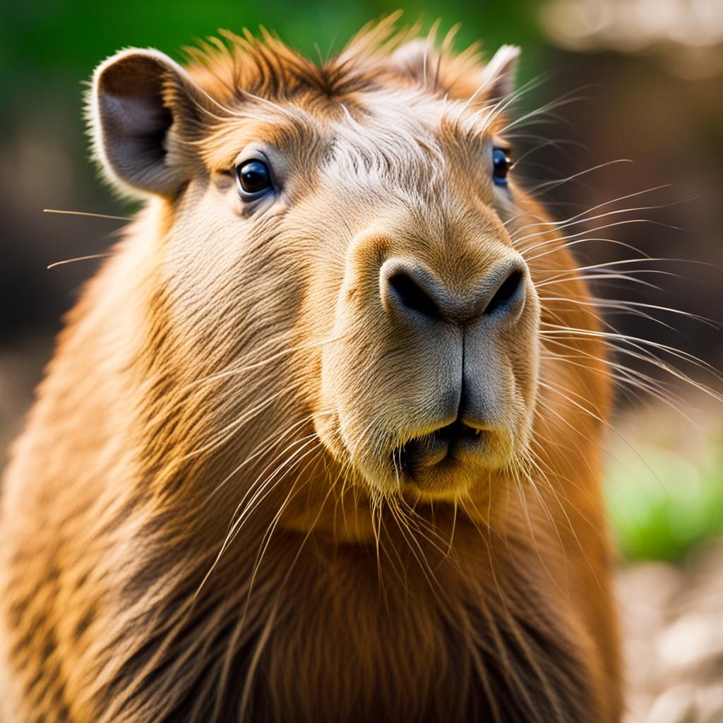 Capybara Portrait in Natural Light Photography