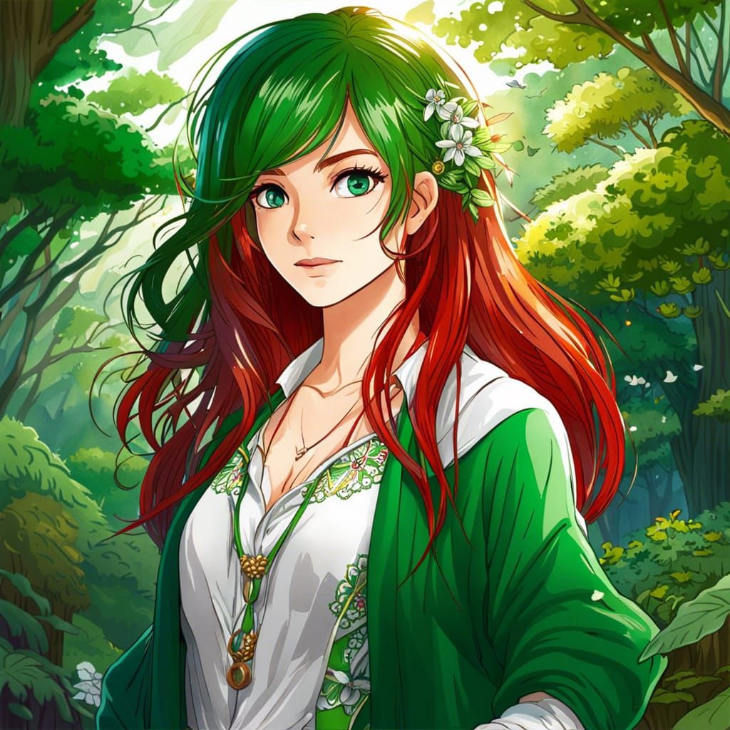 Anime Style Portrait of a Beautiful Woman