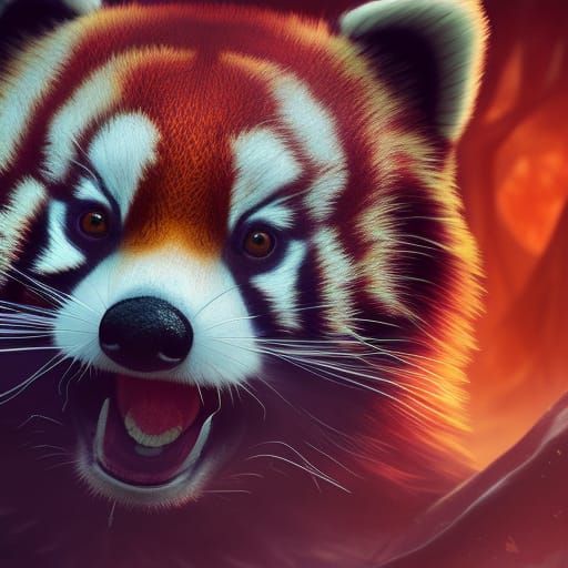 Red Panda Tiger Hybrid: Fantasy Concept Art
