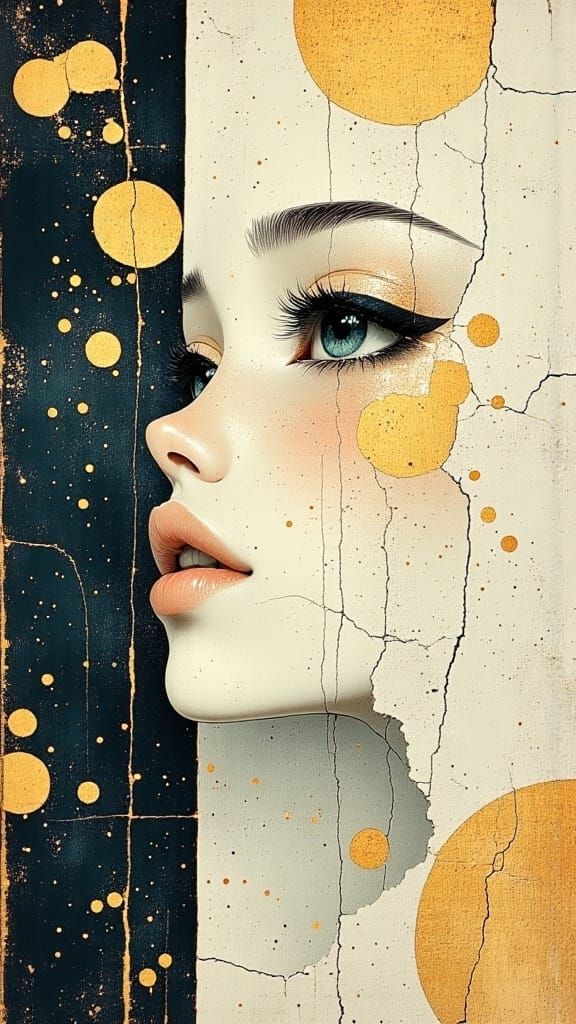 Floral Arrangement with Impasto Brushstrokes and Gold Leaf