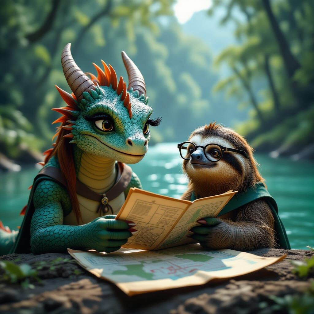 Dragon and Sloth Read Map in Enchanted Forest