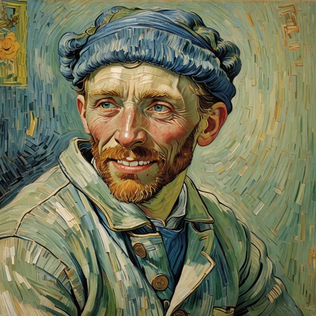 Van Gogh Smiles as Bandage Removed From Ear