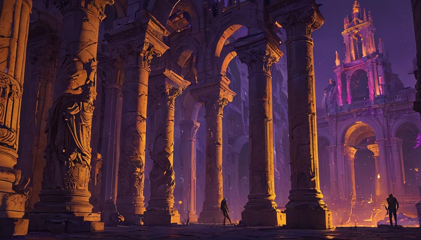 Futuristic Roman City in Art Nouveau Style