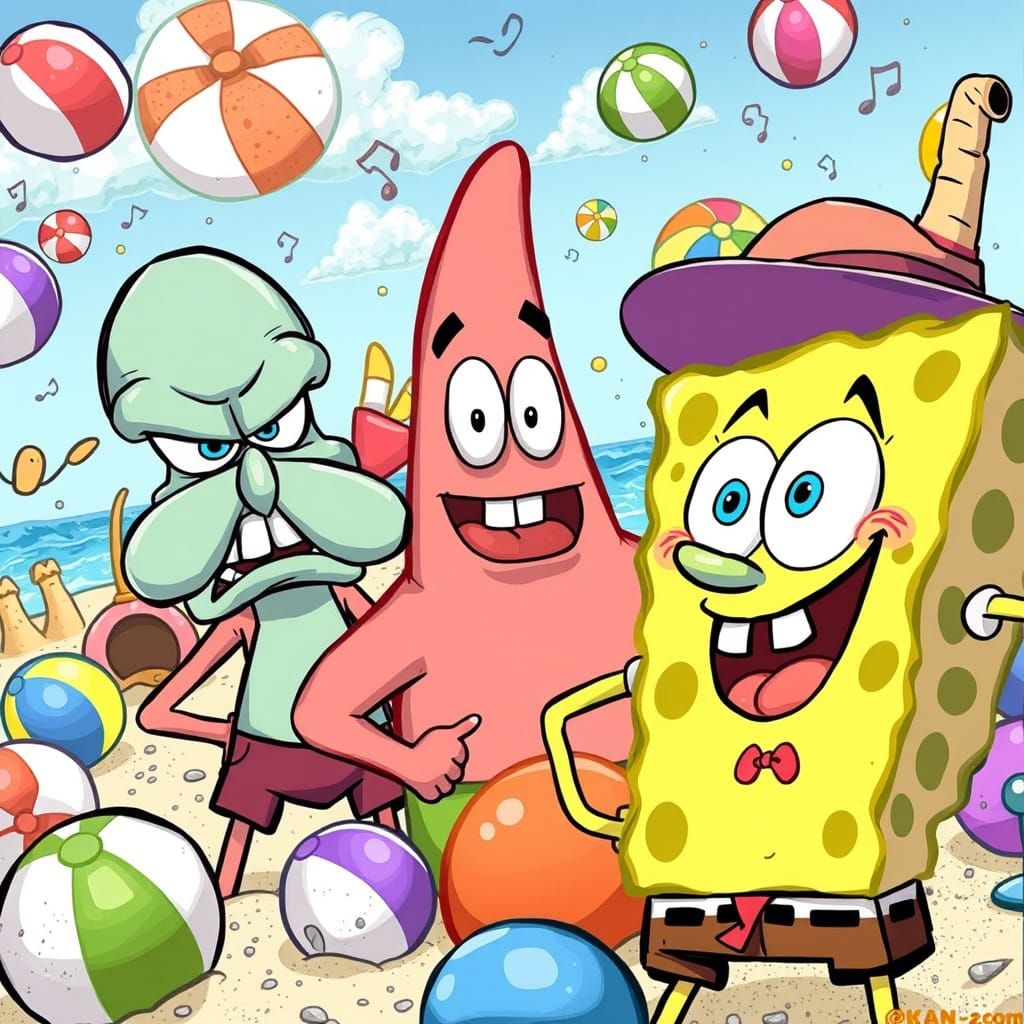 Bikini Bottom Characters Erupt in Joyful Chaos