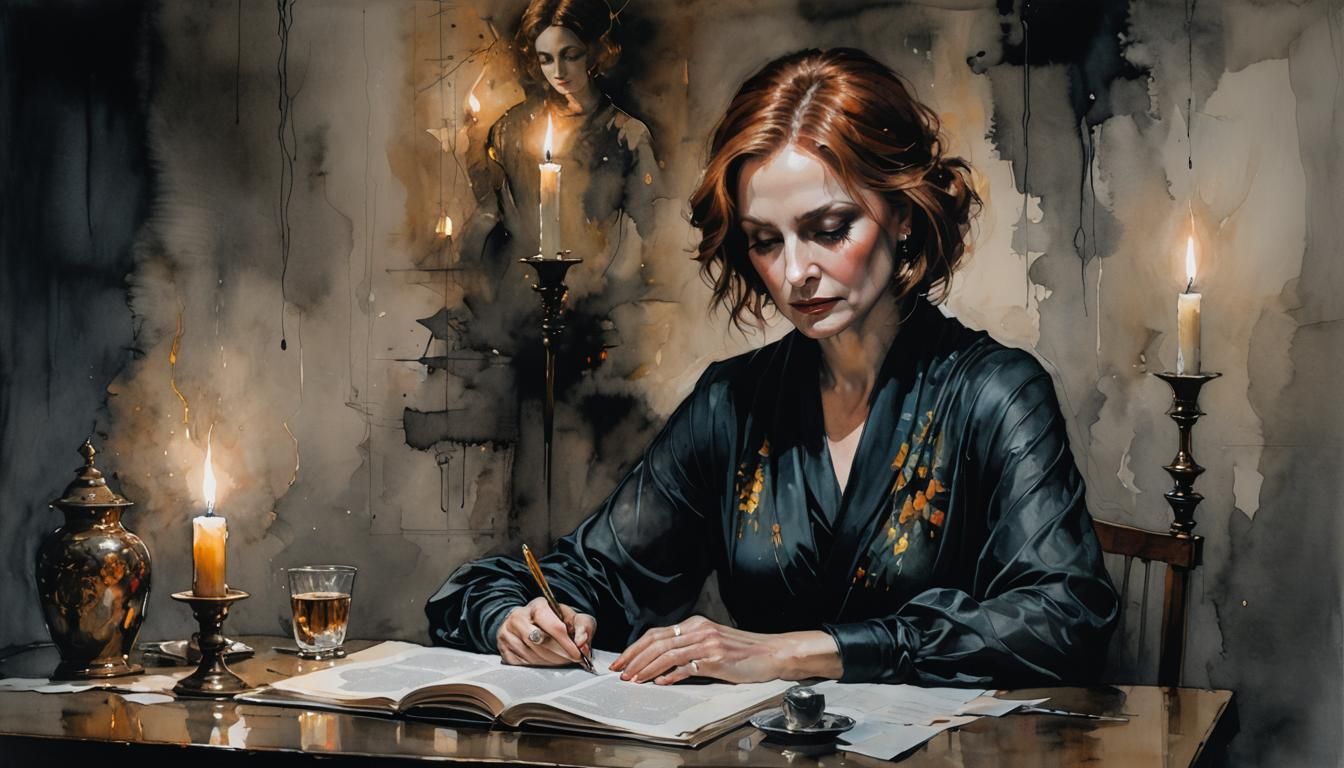 Surreal Portrait of Greta Garbo by Candlelight