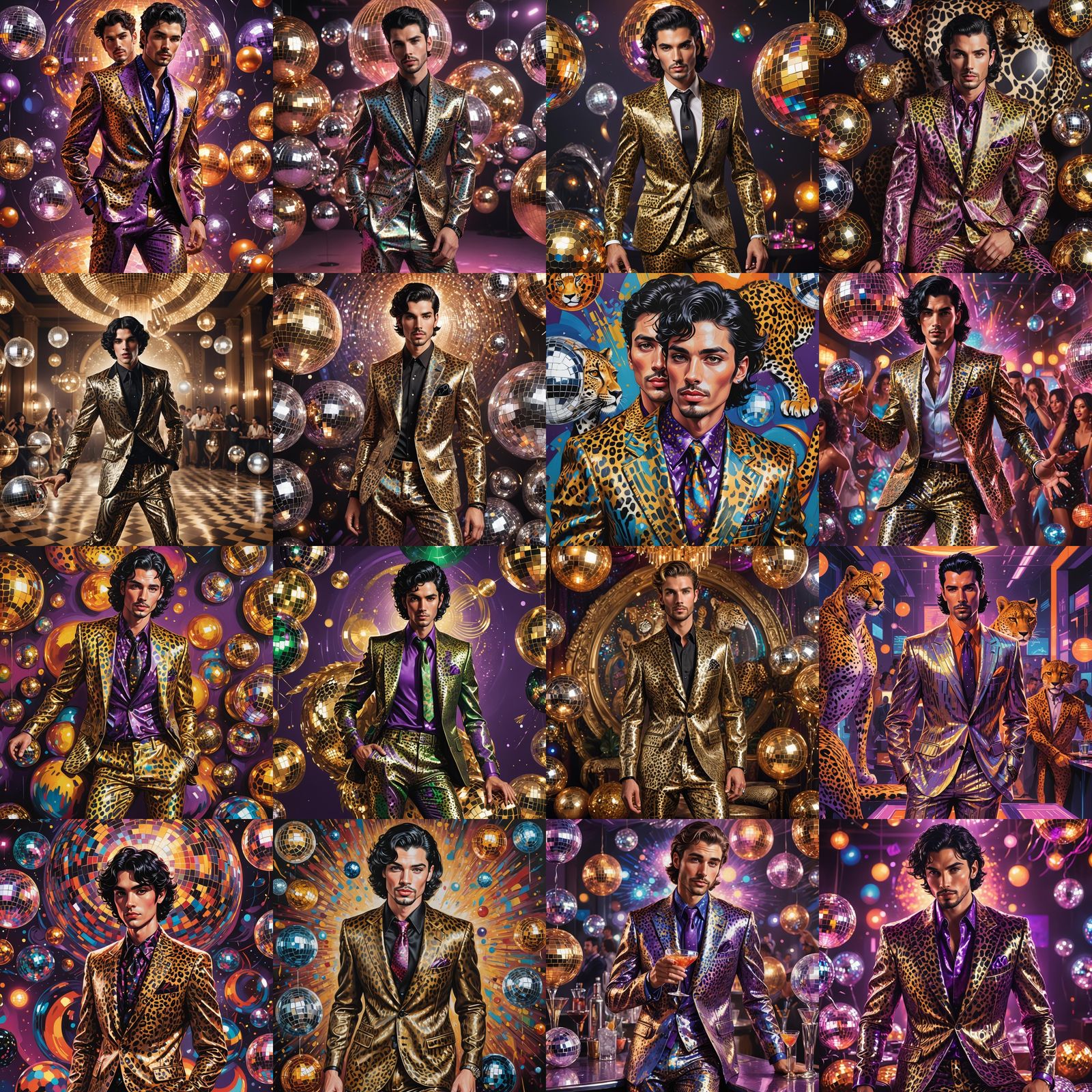 Handsome Man in Cheetah Print Suit, Digital Art