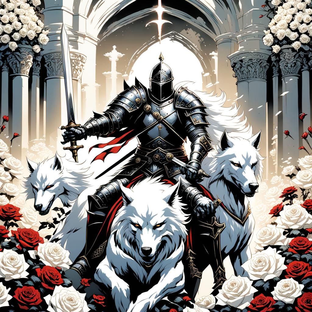 Grimdark Unholy Paladin Rides Wolf into Battle