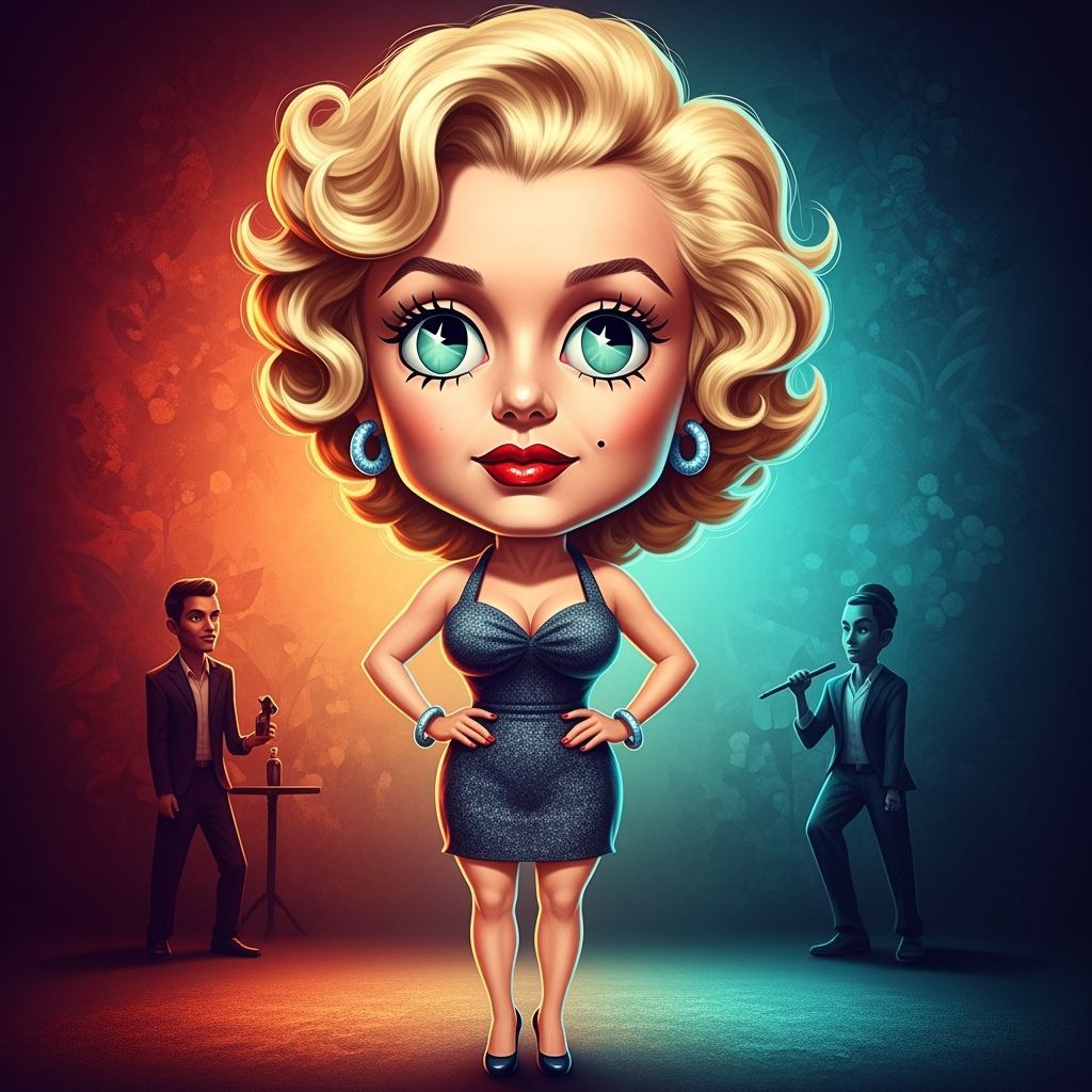 Marilyn Monroe Caricature in Betty Boop Style