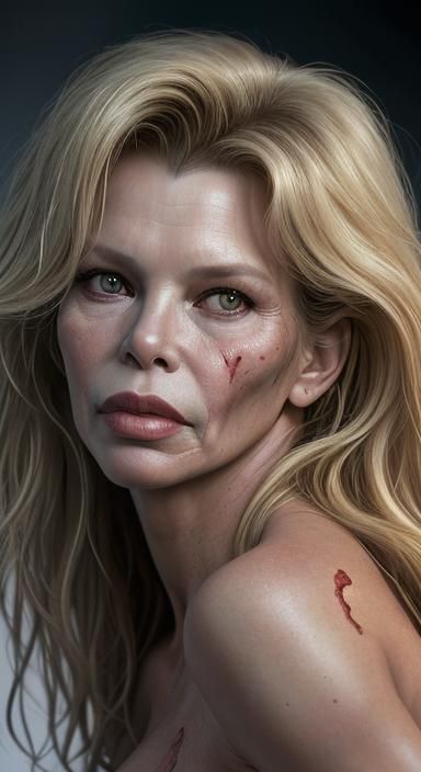 Horror Portrait of a Woman with Zombie Skin