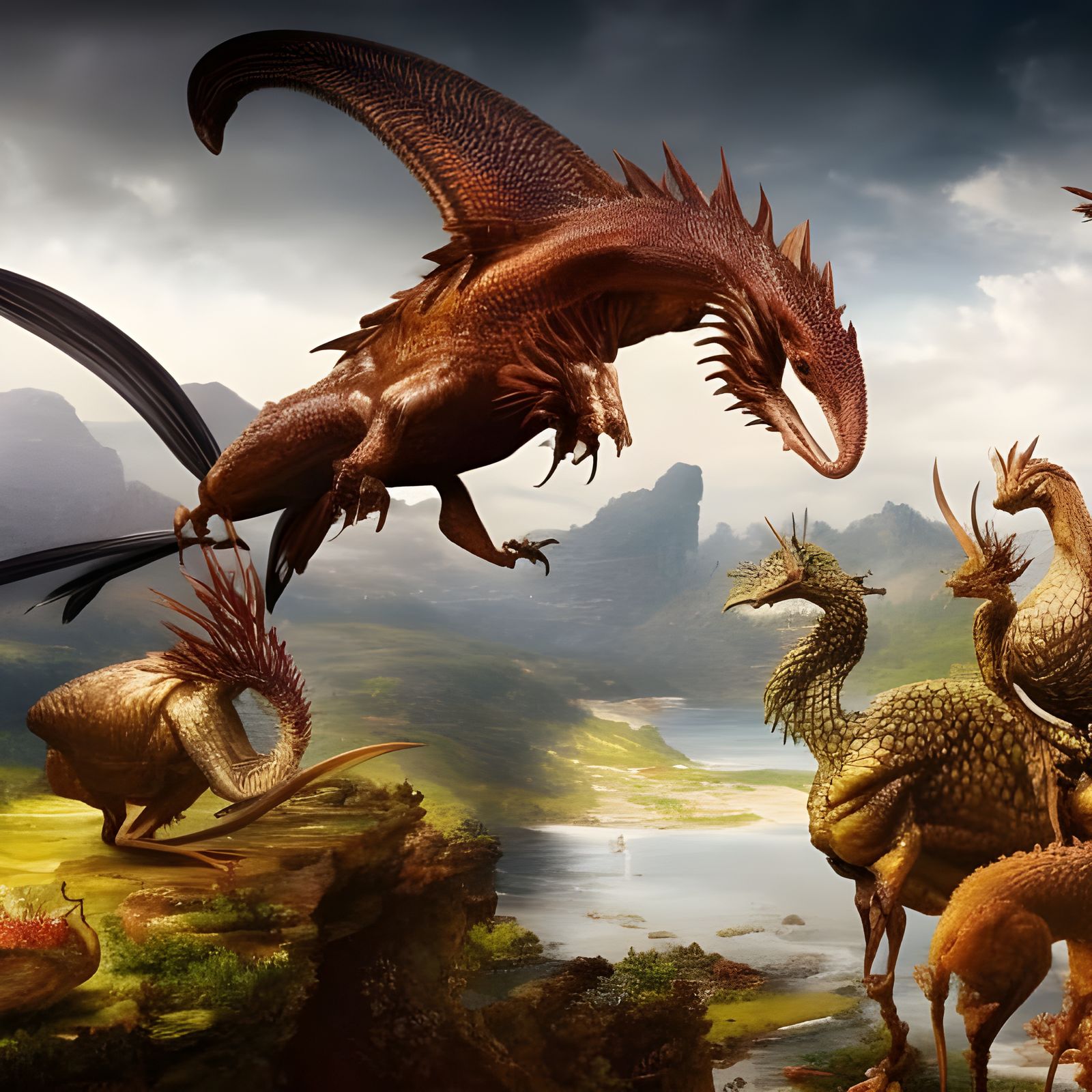 Surreal Restaurant Scene with Alien Cuisine