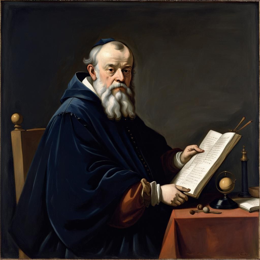 Galileo Galilee Portrait in 17th Century Style