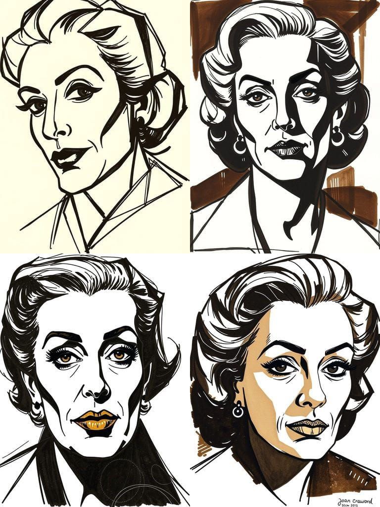 Joan Crawford, Fragmented in Geometric Cubist Style