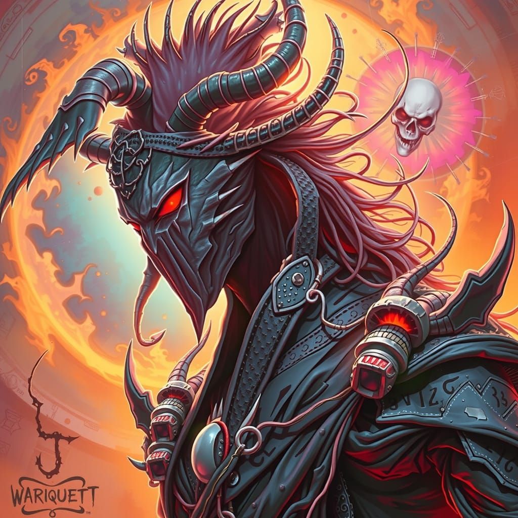 Eerie Dark Figure in Gothic Industrial Style