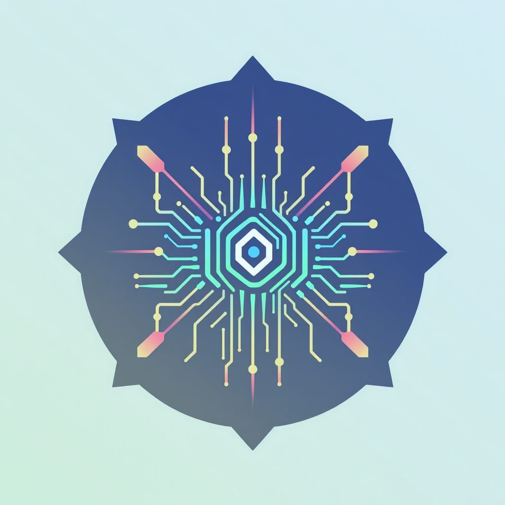 Futuristic Tech Logo in Modern Vector Style with Abstract Ge...