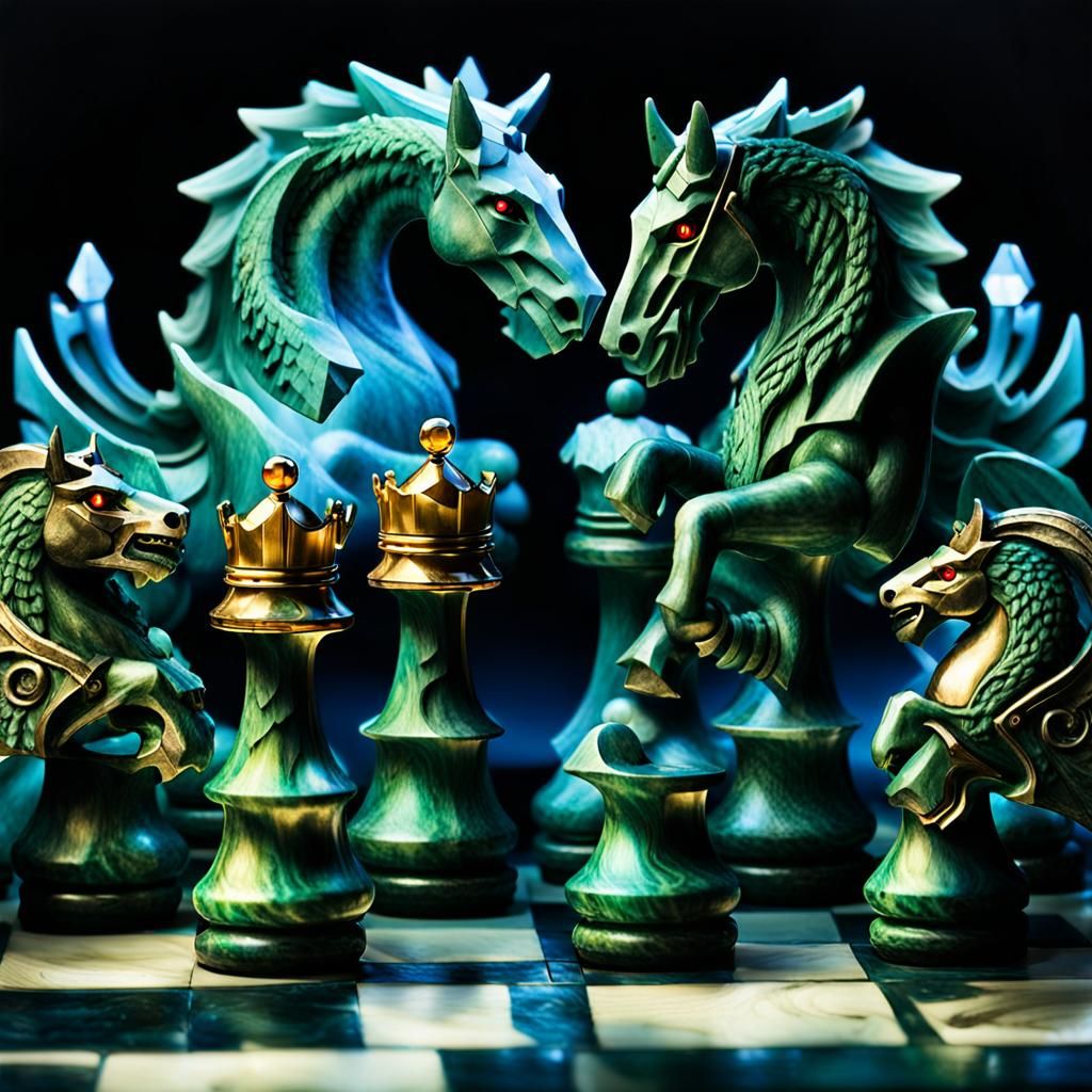Enchanted Chess Game with Mythical Creatures