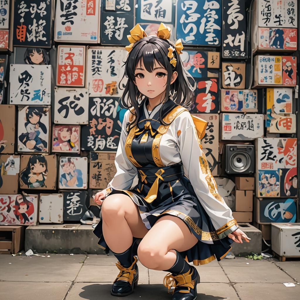 Anime Girl in Idol Dress Facing Camera