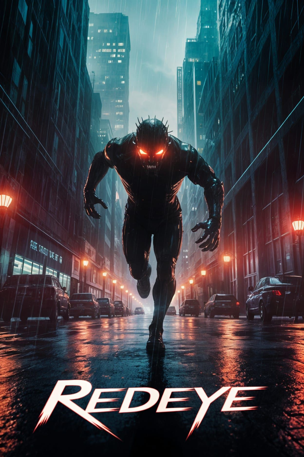 Cyberpunk Night City Hunter in RedEyE