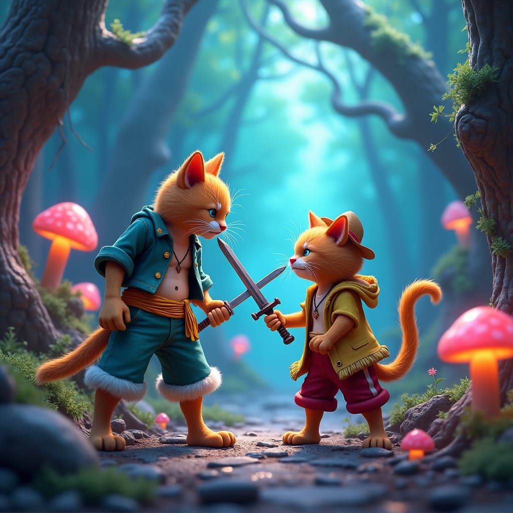 Zoro Cat vs Luffy Cat: One Piece Showdown