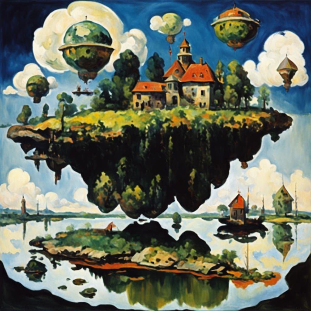 Floating Islands with Semi-Artificial Objects