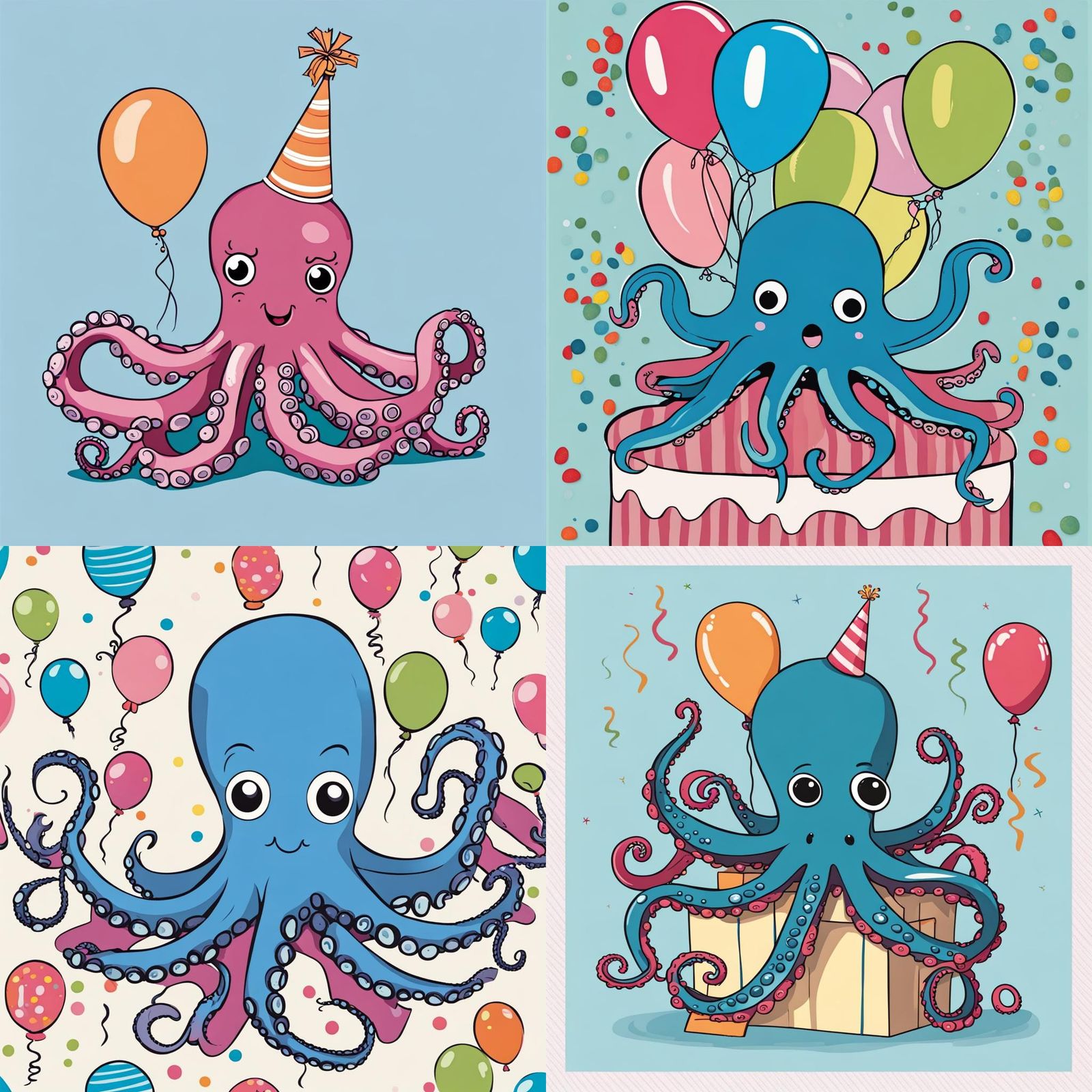 Festive Birthday Octopus Celebration