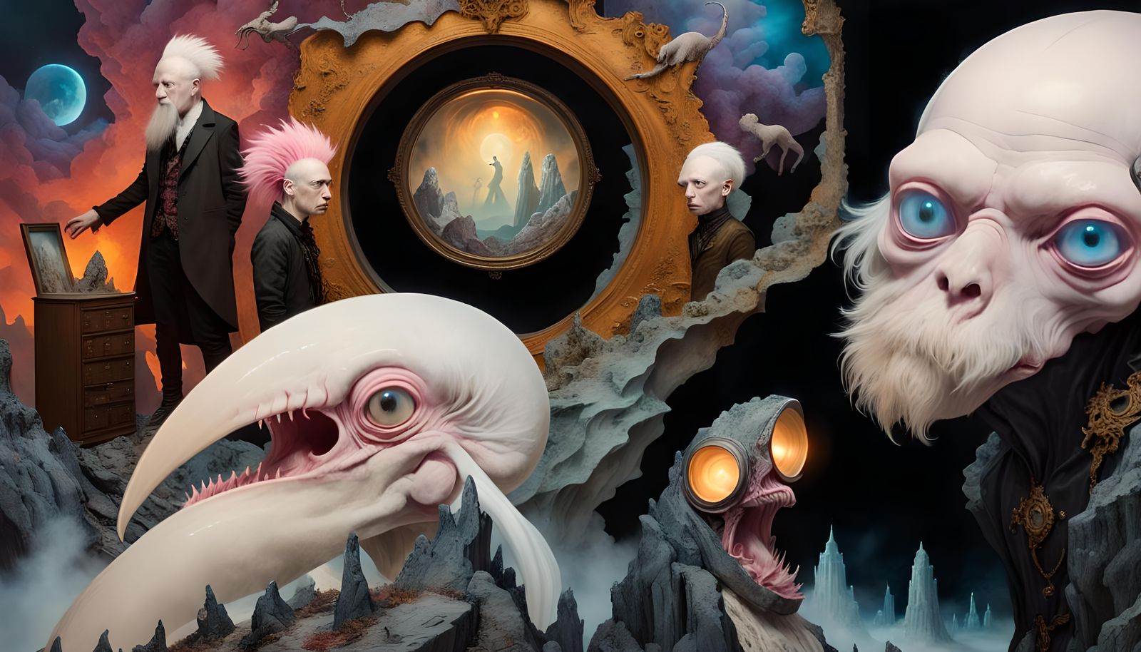 Apocalyptic Albino Punk Prophets: Surreal Mixed Media Collag...