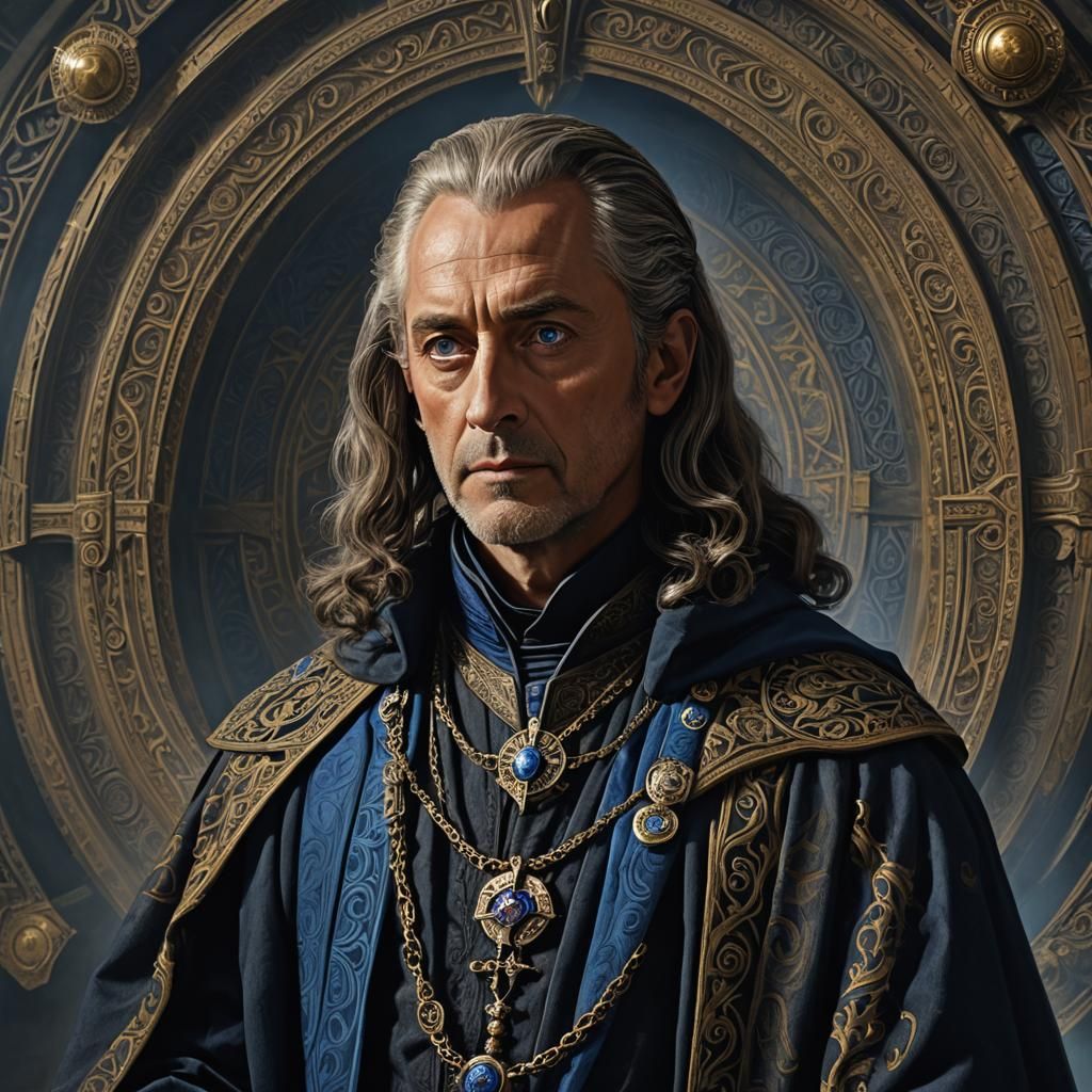 Lord Oswin: Wise Chancellor in Detailed Matte Painting