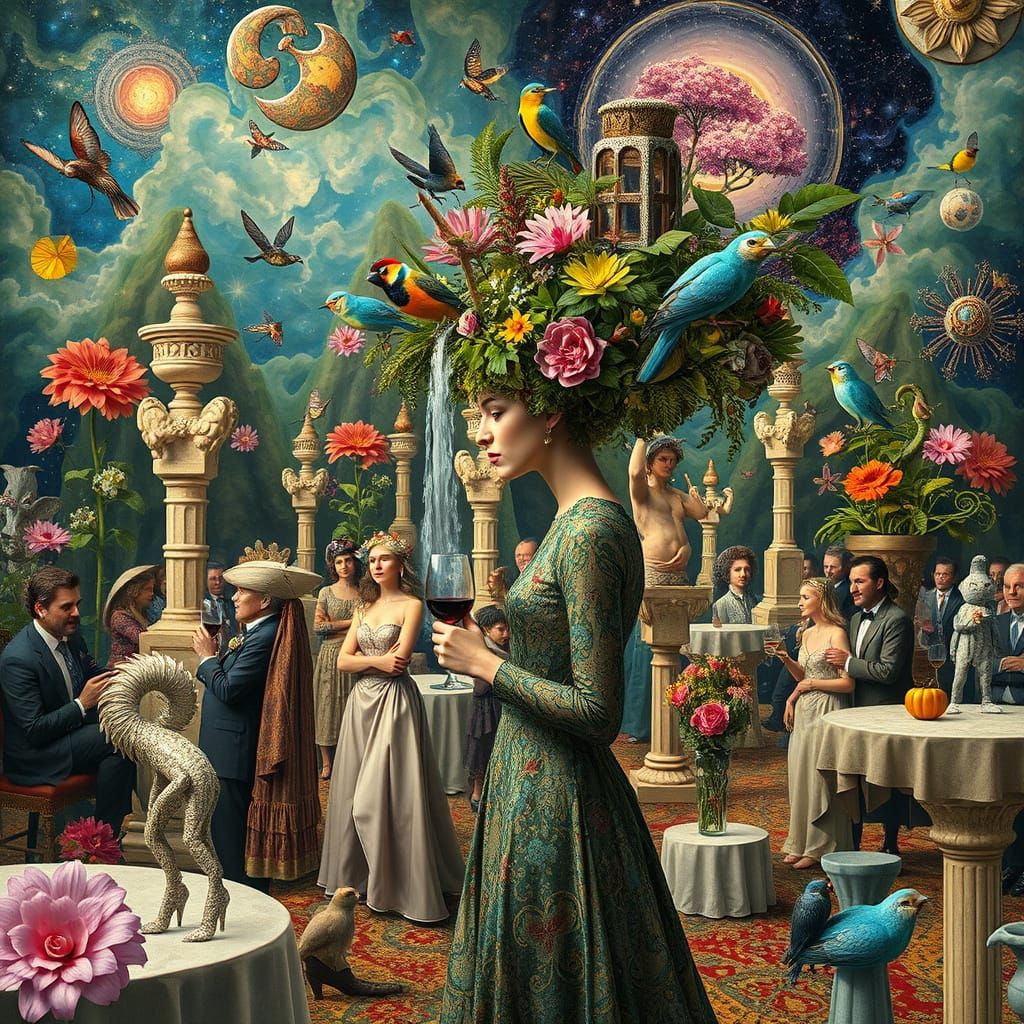 Surreal Garden Party in Fantasy Style