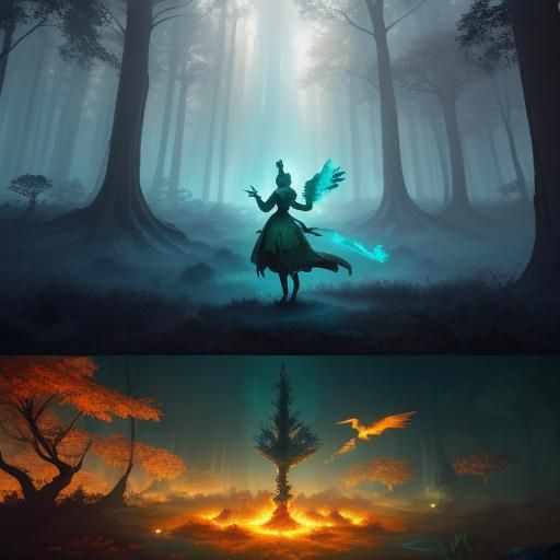 Alice in Wonderland and Phoenix: Digital Matte Painting