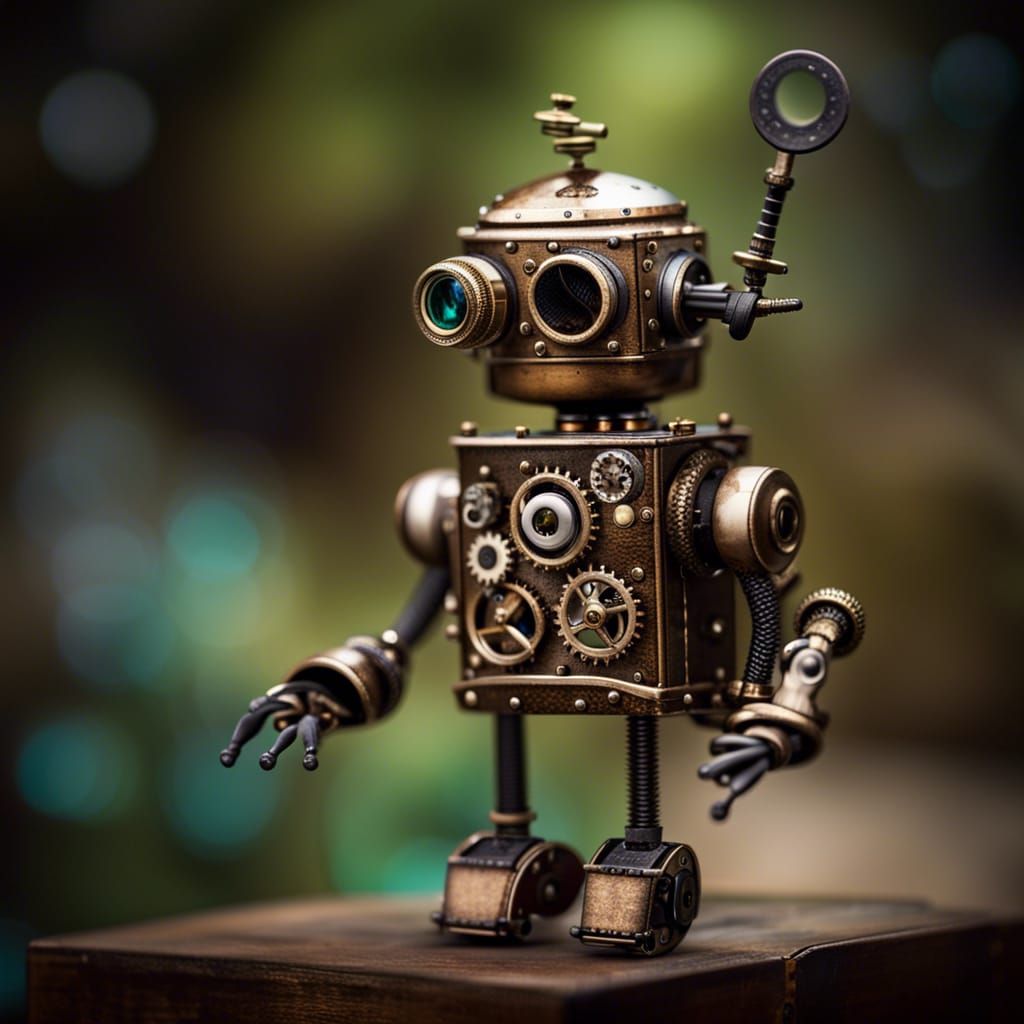 Steampunk Robot in Professional Photography Style