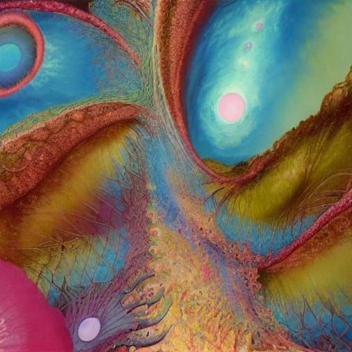 Intricate Watercolor of Root Webs and Torso