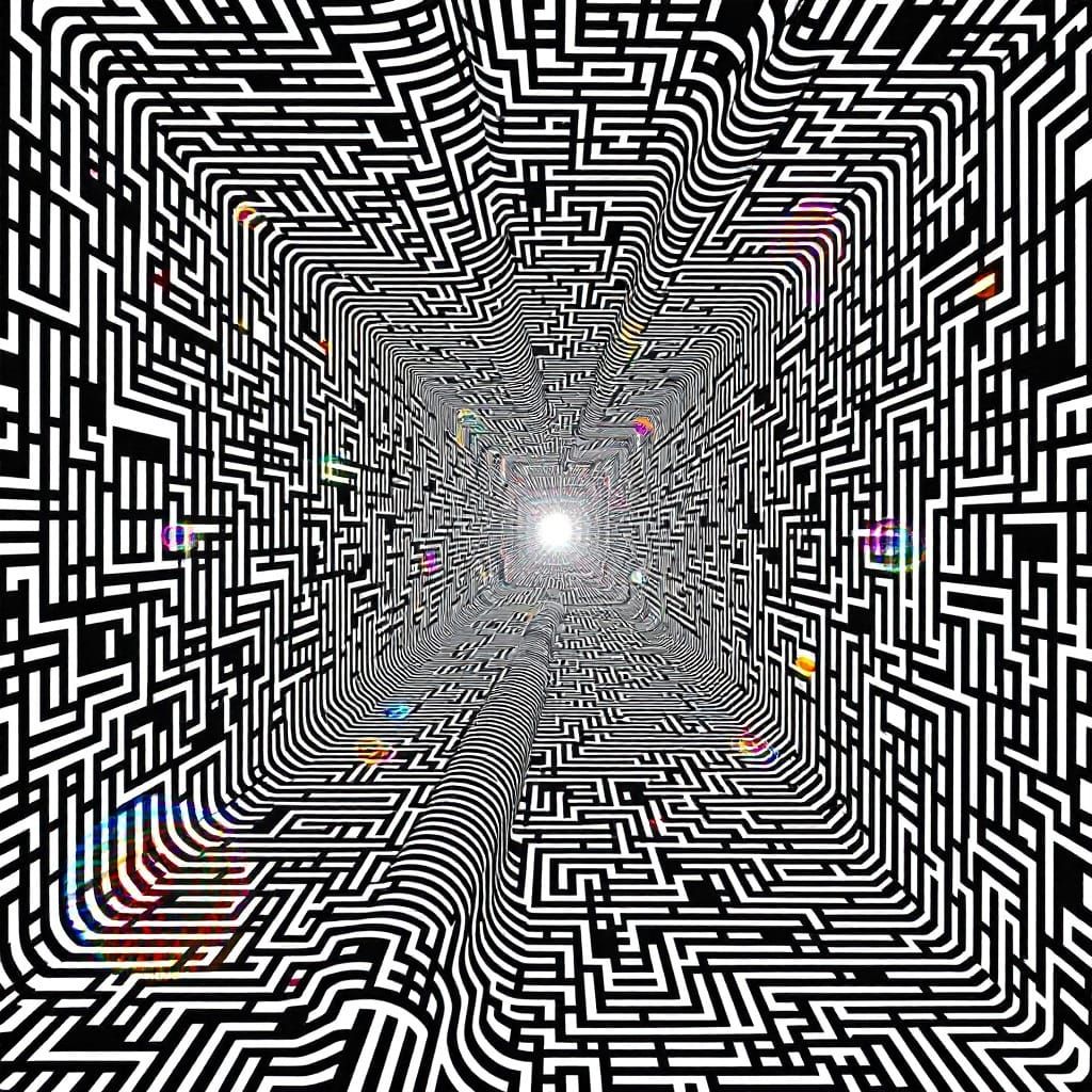 Abstract Optical Artwork in Psychedelic Style