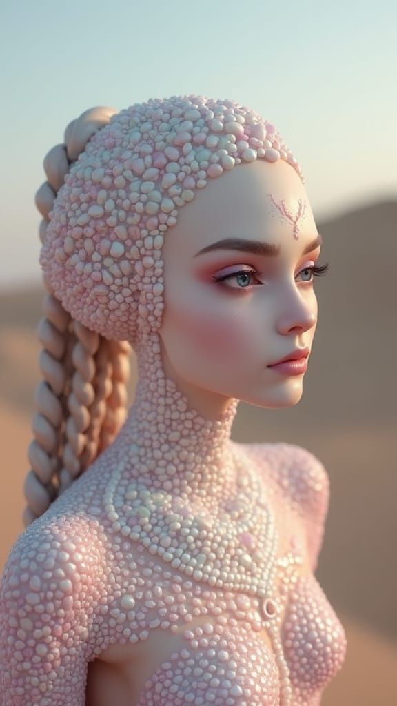 Alien Woman with Opal Moons