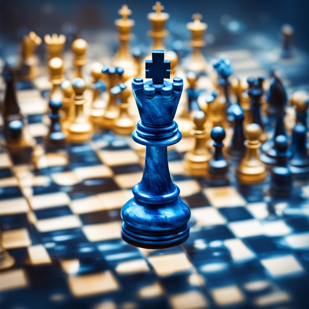 Chess Piece Satellite View with Motion Blur