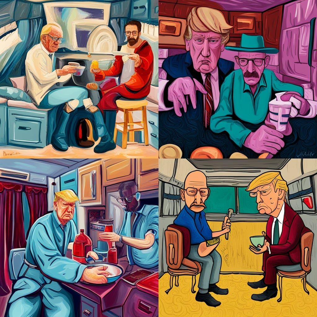 Abstract Art of Trump and Walter White Cooking Meth