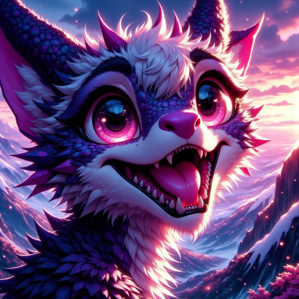 Mythical Magma Dragon in Studio Ghibli Style