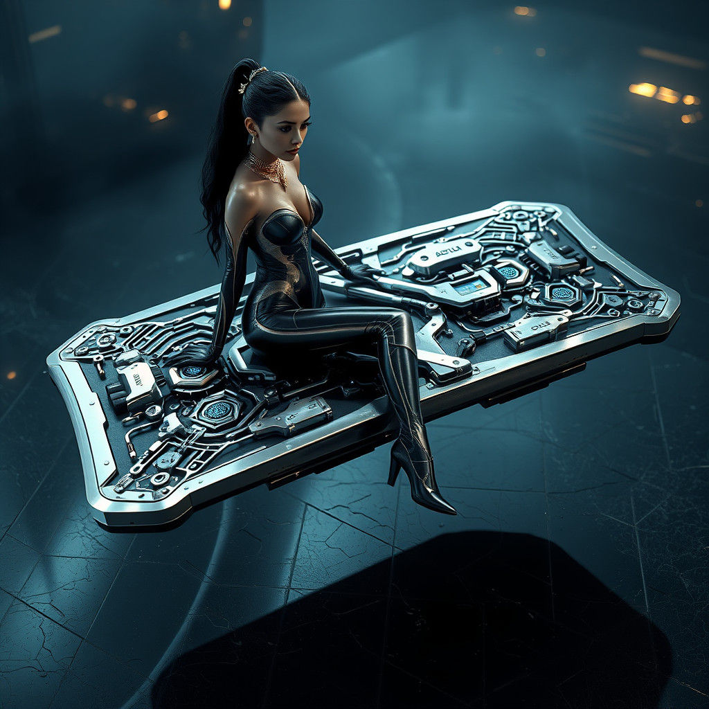 Jasmine on Flying Carpet in Biomechanical Style