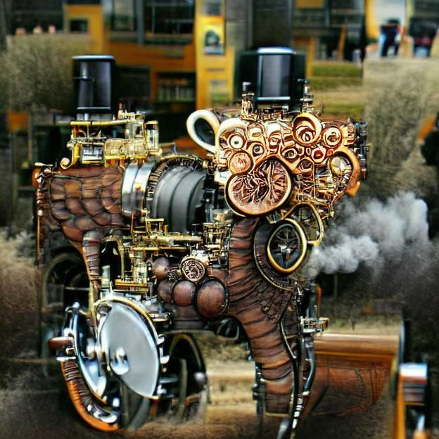 Intricate Steampunk Engine Design