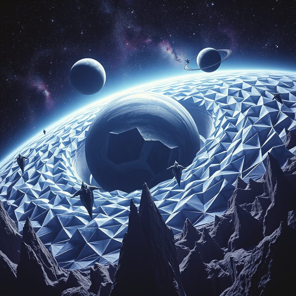 Cosmic Vista: Planets Fold, Stars Warp, Alien Structures Dri...