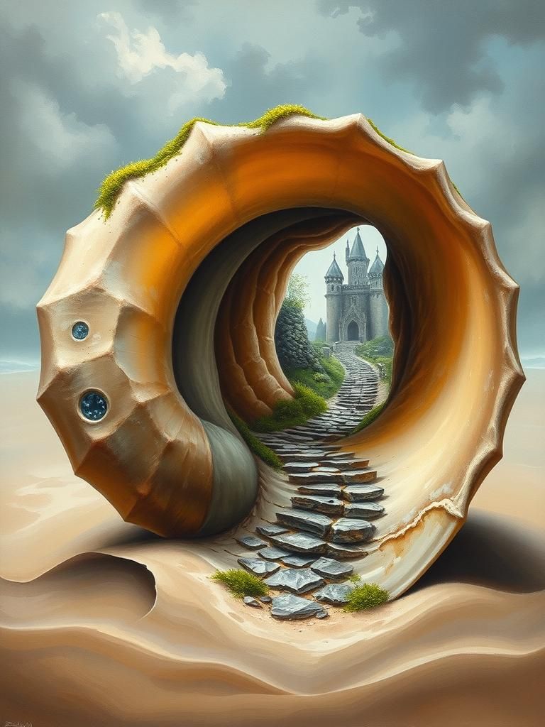 Mystical Castle Inside Nautilus Shell