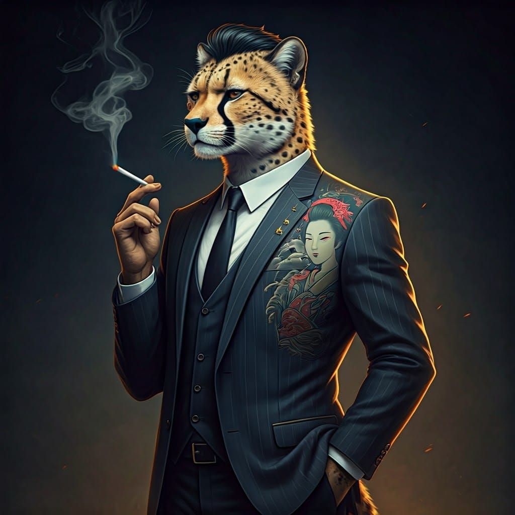 Cheetah Yakuza: A Digital Painting