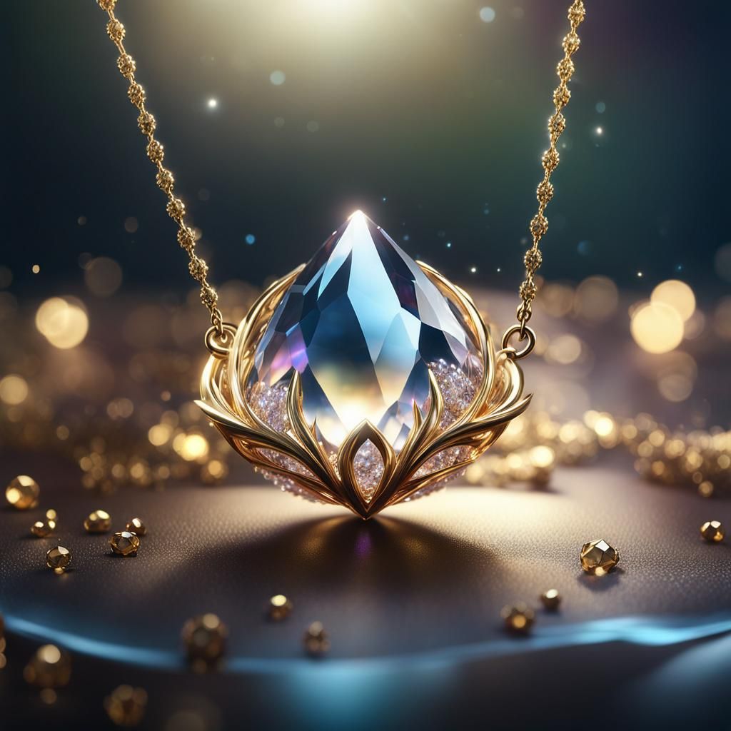 Luminous Water Gemstone Necklace in Astral Dream