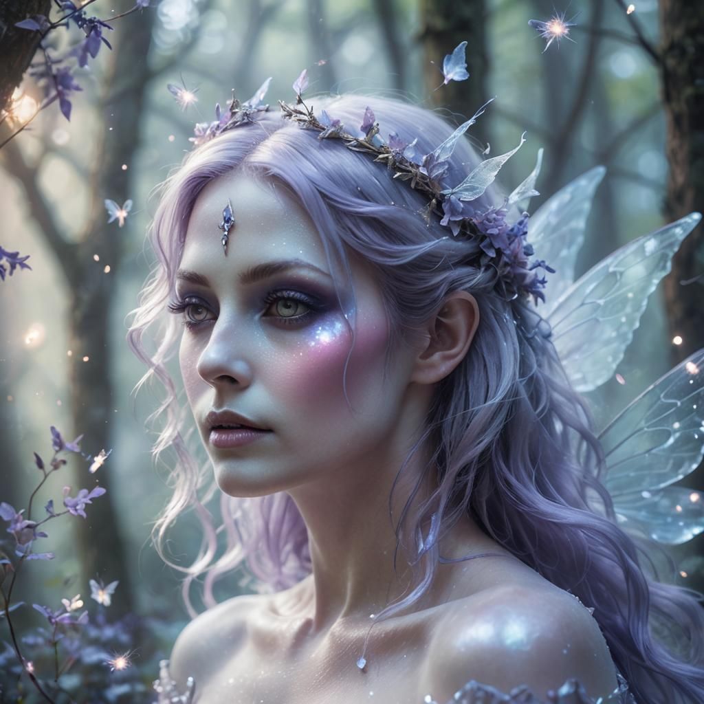 Ethereal Ghost Fairy in Mystical Forest
