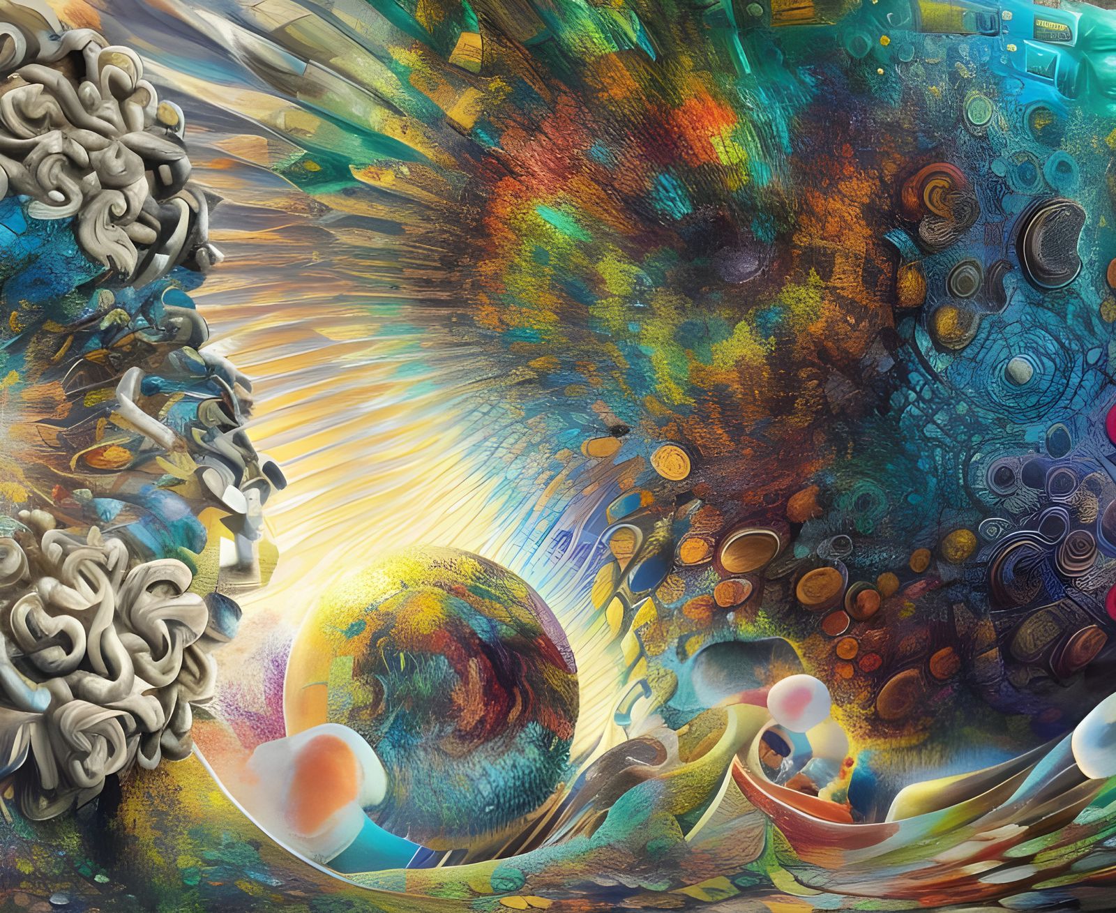 Geometric Abstract Art in Polychromatic Cycles