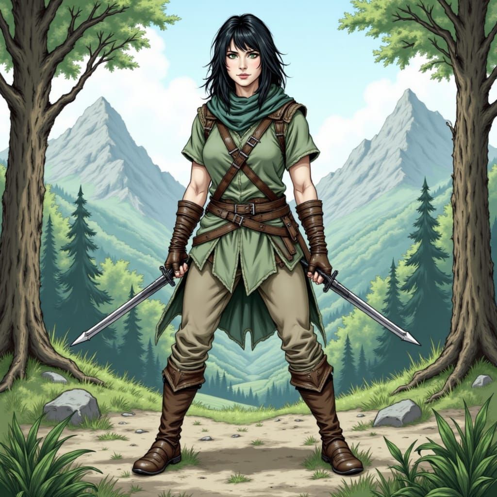 Young Warrior in a Mountain Forest
