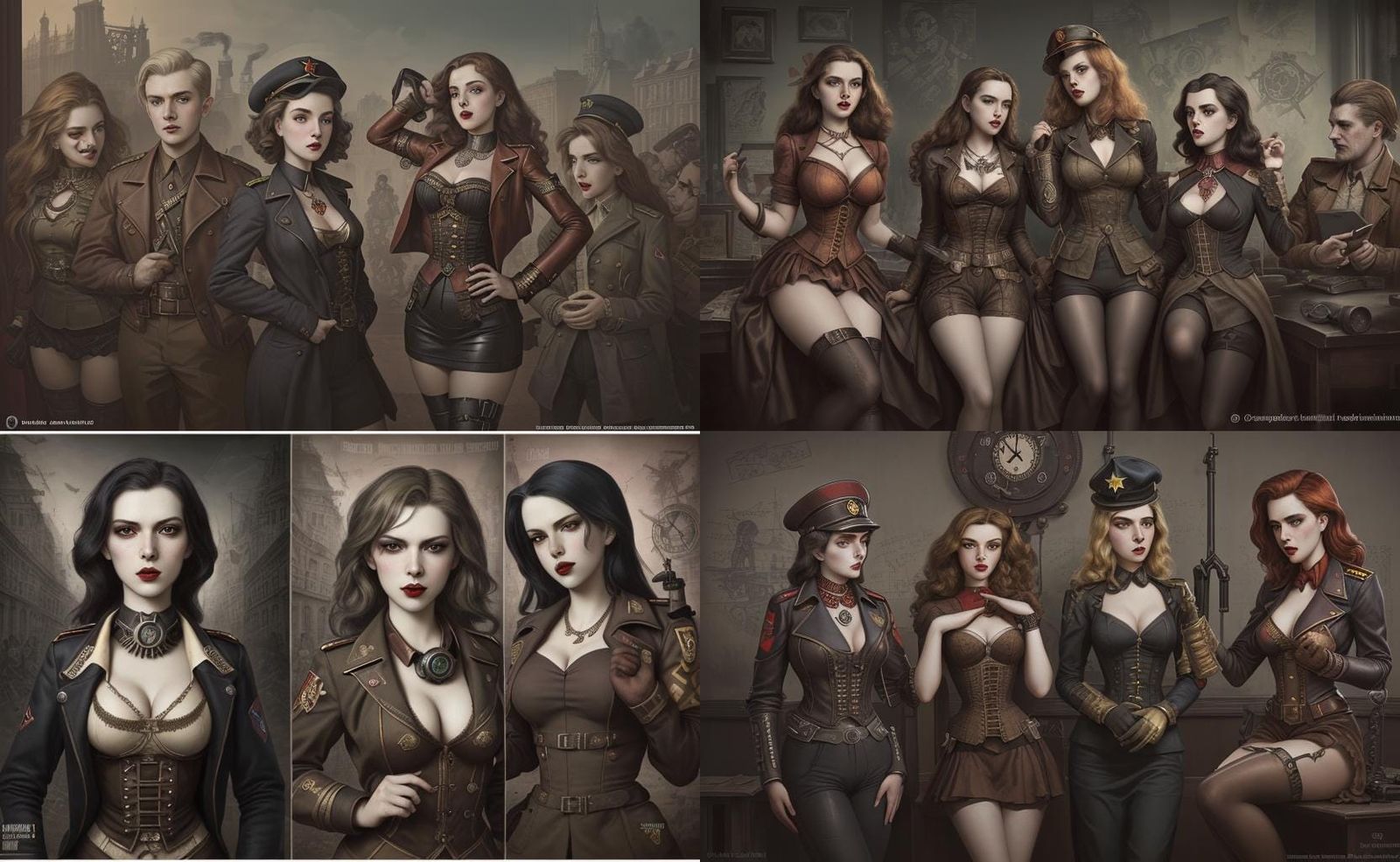 Communist Propaganda in Expressionist Steampunk Style