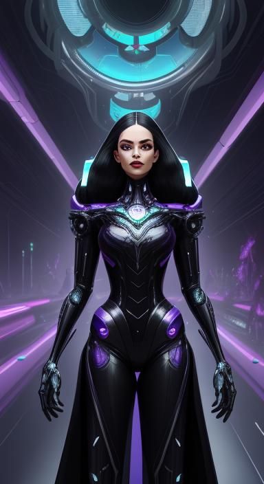 Sci-Fi Pin-Up Girl in Syd Mead Style